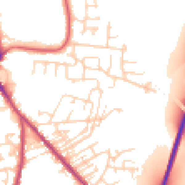Daytime road noise heatmap for WF9 4BJ