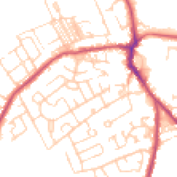 Daytime road noise heatmap for WF9 4ES