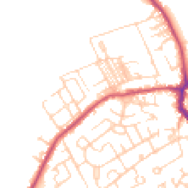 Daytime road noise heatmap for WF9 4FN