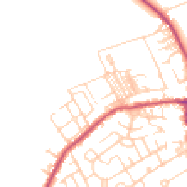 Daytime road noise heatmap for WF9 4FP