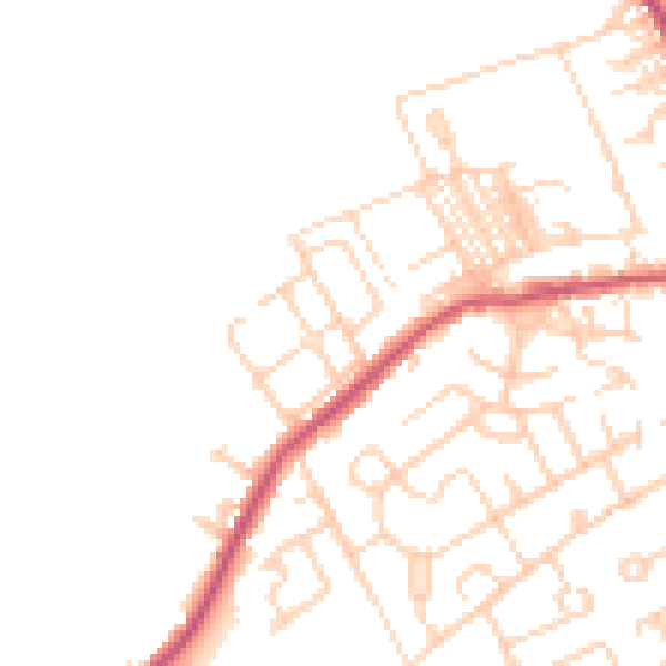 Daytime road noise heatmap for WF9 4NP
