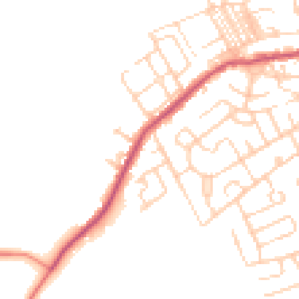 Daytime road noise heatmap for WF9 4PF