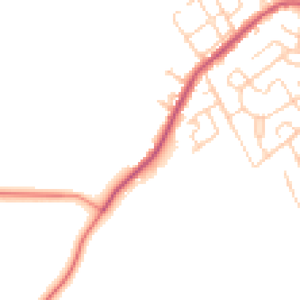 Daytime road noise heatmap for WF9 4PQ