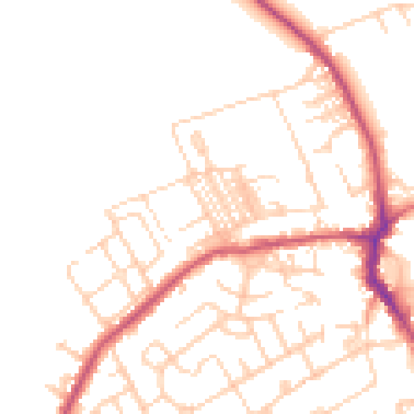 Daytime road noise heatmap for WF9 4QP