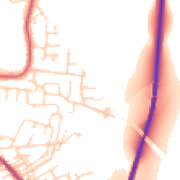 Daytime road noise heatmap for WF9 4SN