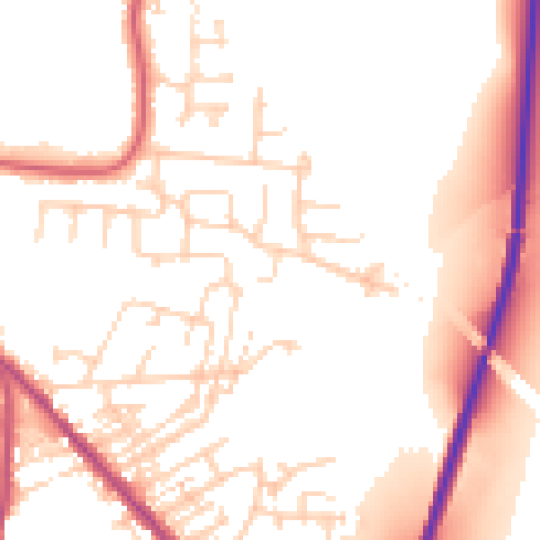 Daytime road noise heatmap for WF9 4ST