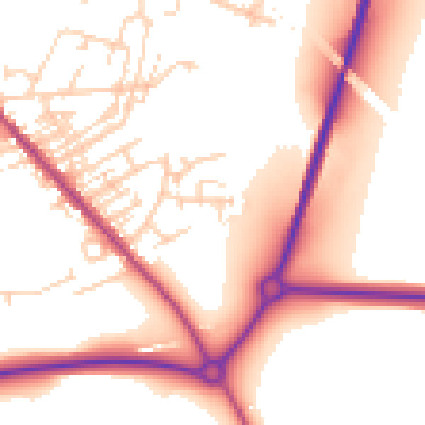 Daytime road noise heatmap for WF9 4TF