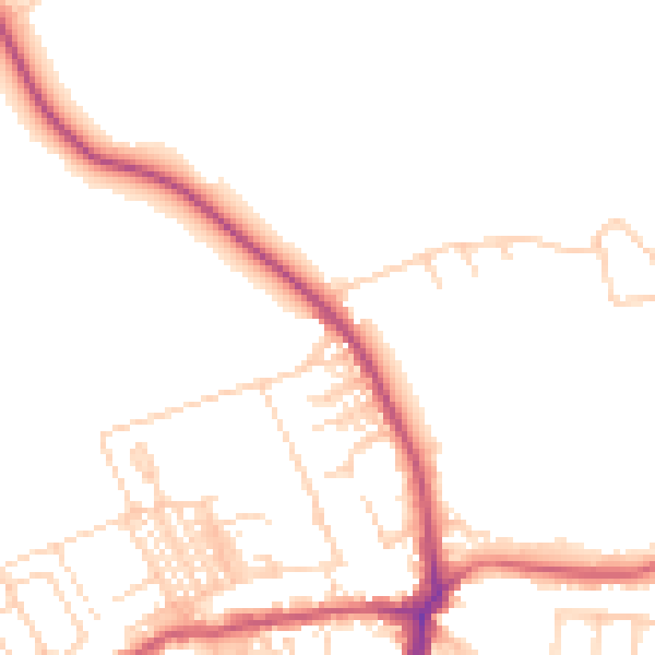 Daytime road noise heatmap for WF9 4UA