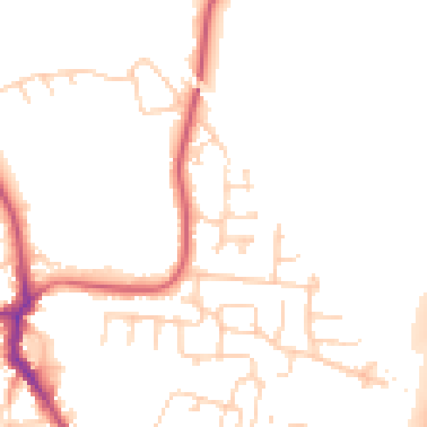 Daytime road noise heatmap for WF9 4UD