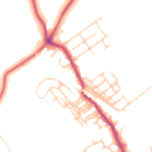 Daytime road noise heatmap for WF9 5AJ