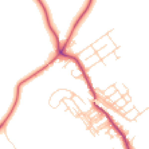 Daytime road noise heatmap for WF9 5AL