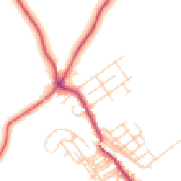 Daytime road noise heatmap for WF9 5AR