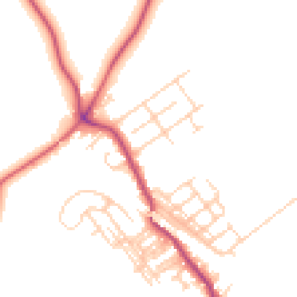 Daytime road noise heatmap for WF9 5AW