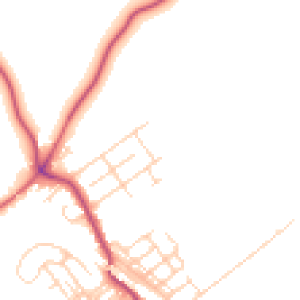 Daytime road noise heatmap for WF9 5BB