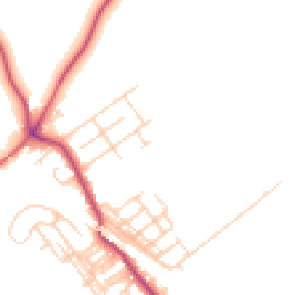 Daytime road noise heatmap for WF9 5BQ