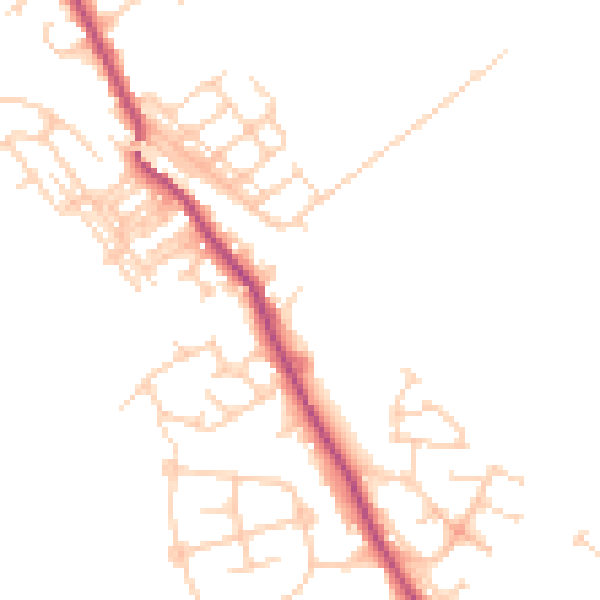 Daytime road noise heatmap for WF9 5BT