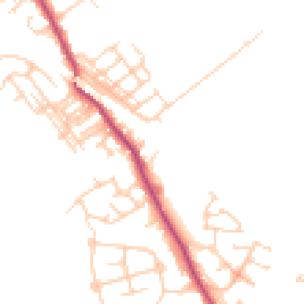 Daytime road noise heatmap for WF9 5BU