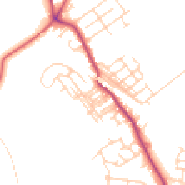 Daytime road noise heatmap for WF9 5DG