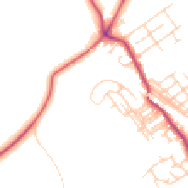 Daytime road noise heatmap for WF9 5DN
