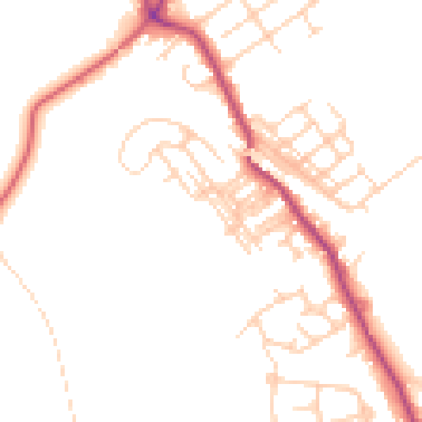 Daytime road noise heatmap for WF9 5DP