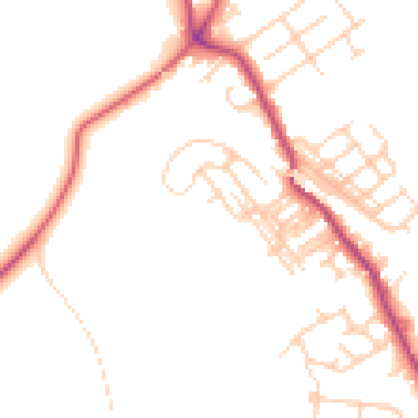 Daytime road noise heatmap for WF9 5DR