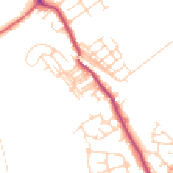 Daytime road noise heatmap for WF9 5DS