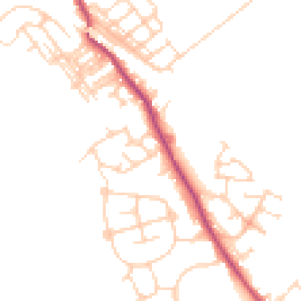 Daytime road noise heatmap for WF9 5DX
