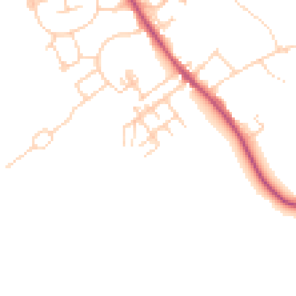 Daytime road noise heatmap for WF9 5EF