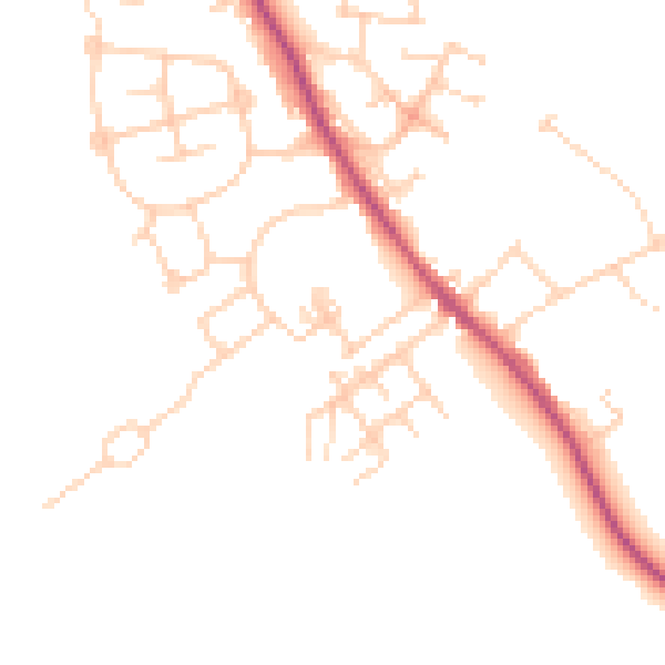 Daytime road noise heatmap for WF9 5ES