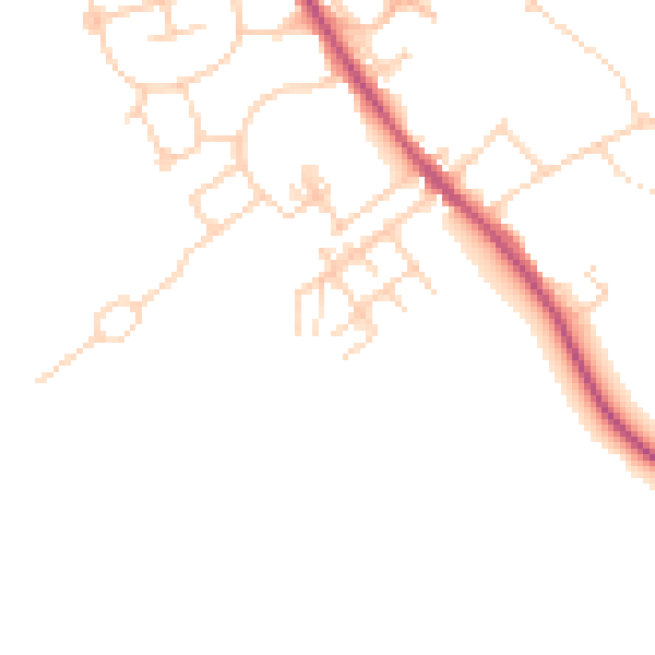 Daytime road noise heatmap for WF9 5FA