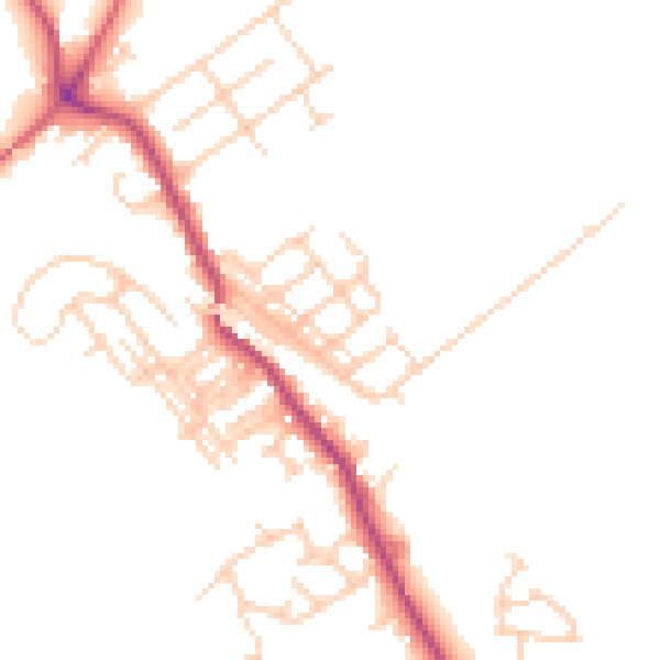 Daytime road noise heatmap for WF9 5FB