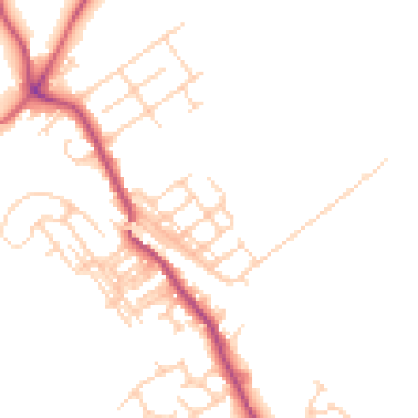 Daytime road noise heatmap for WF9 5FH