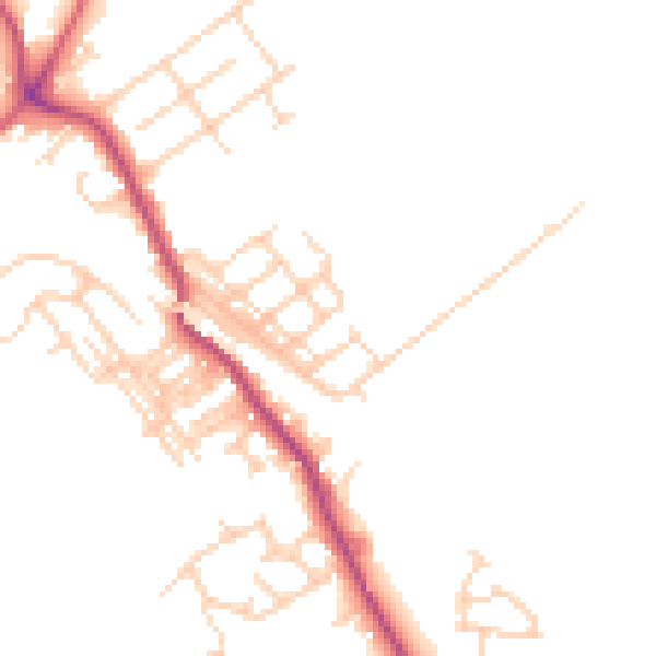 Daytime road noise heatmap for WF9 5FJ