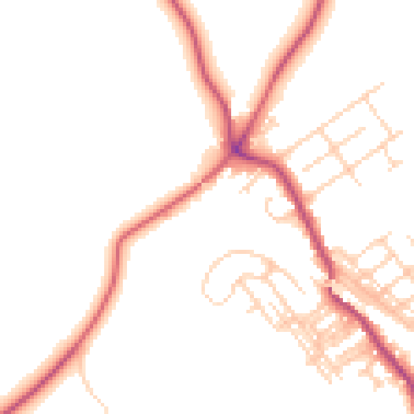 Daytime road noise heatmap for WF9 5FR