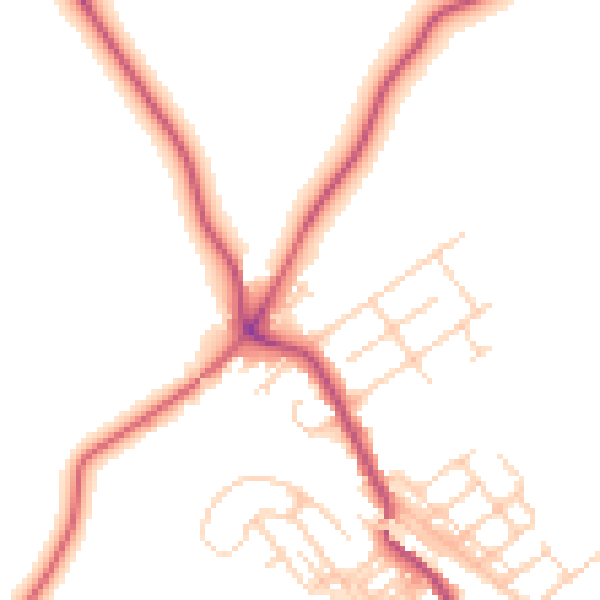 Daytime road noise heatmap for WF9 5FS