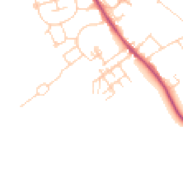 Daytime road noise heatmap for WF9 5FW