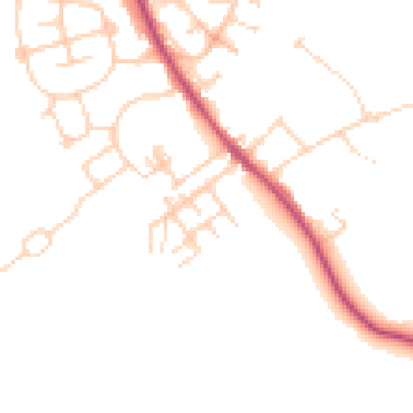 Daytime road noise heatmap for WF9 5HL