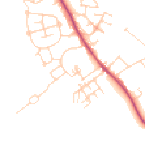 Daytime road noise heatmap for WF9 5HQ