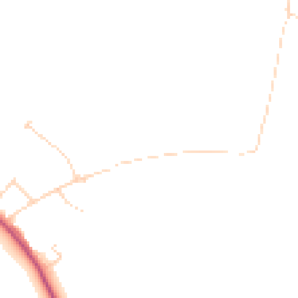 Daytime road noise heatmap for WF9 5JB