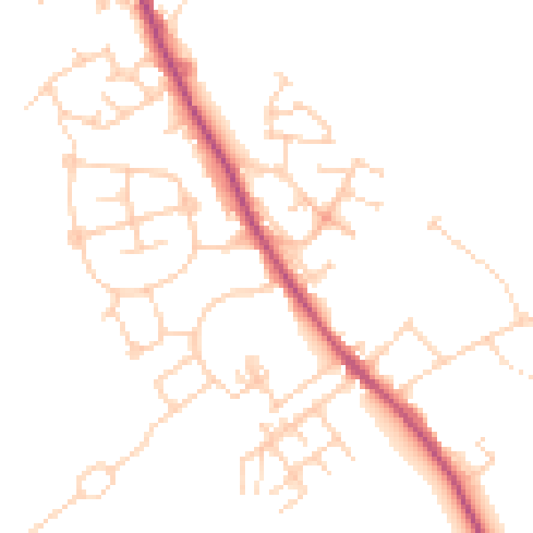 Daytime road noise heatmap for WF9 5JE