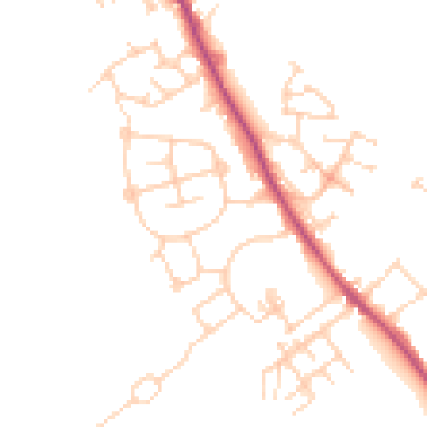 Daytime road noise heatmap for WF9 5JH