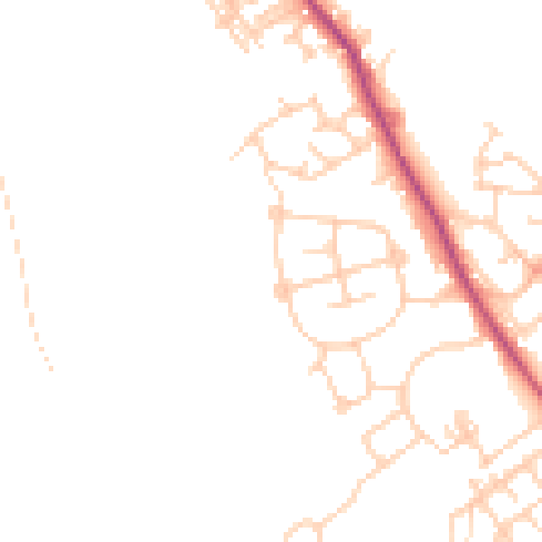Daytime road noise heatmap for WF9 5JR