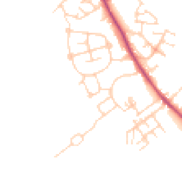 Daytime road noise heatmap for WF9 5LB