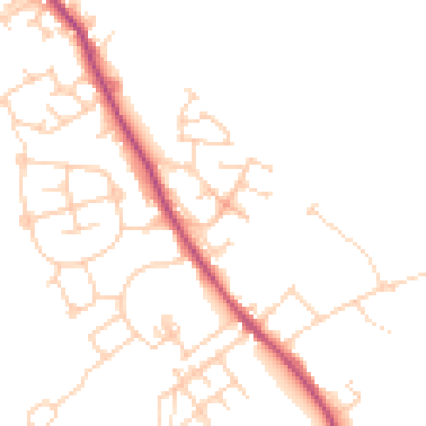 Daytime road noise heatmap for WF9 5LF