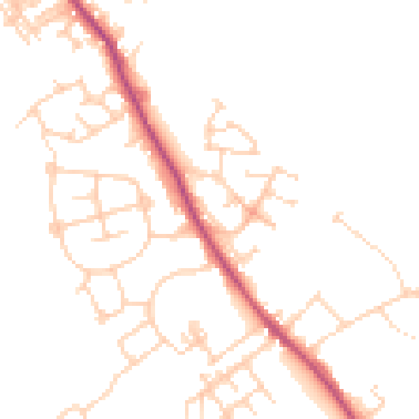 Daytime road noise heatmap for WF9 5LG