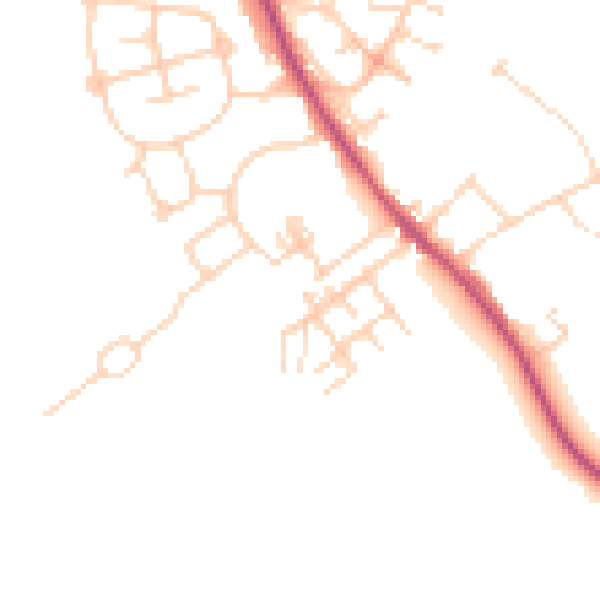 Daytime road noise heatmap for WF9 5ND