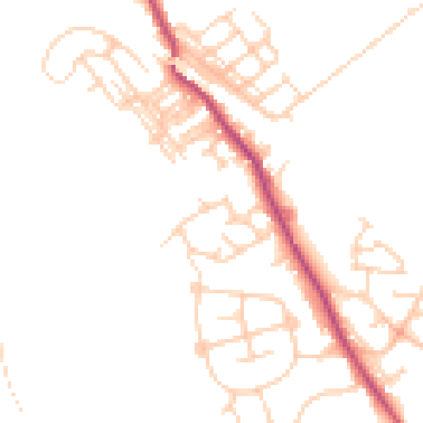 Daytime road noise heatmap for WF9 5NF