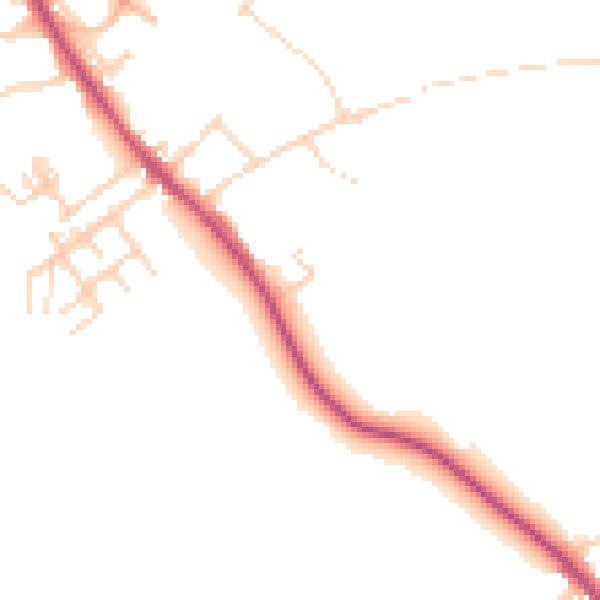 Daytime road noise heatmap for WF9 5NG