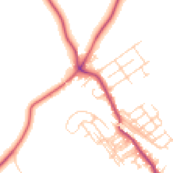 Daytime road noise heatmap for WF9 5NJ