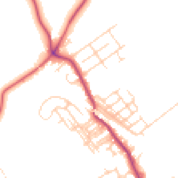 Daytime road noise heatmap for WF9 5NL